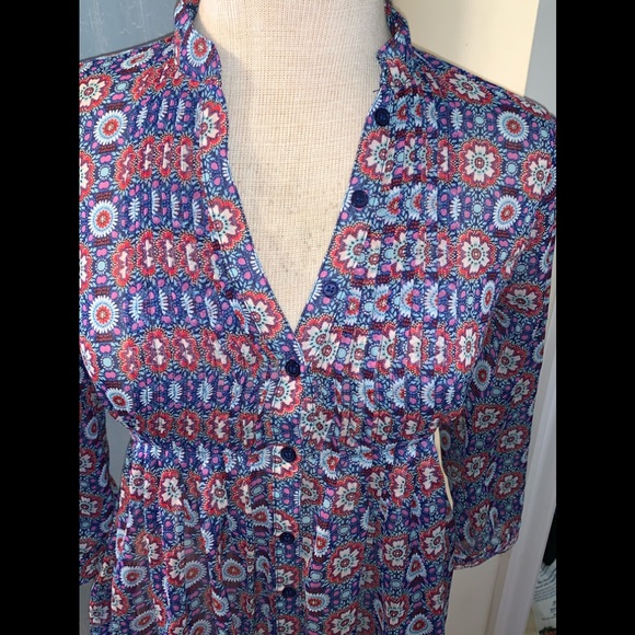 Sheer button up 3/4 Sleeve Blouse XS - Picture 4 of 8